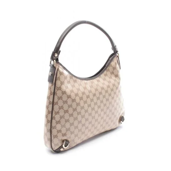 Gucci Shoulder Bag GG Crystal Abbey Beige Dark Brown Canvas - Picture 2 of 6